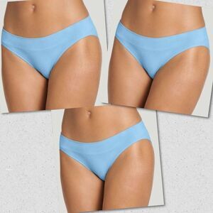 NWT Jockey Pack of 3 Sz 3X Eco Seamfree Rib XXXL Bikini Blue Comfy Seamfree feel